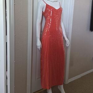 1. State Orange Sequin Skirt Dress NWT Size 6